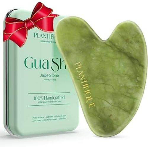 PLANTIFIQUE Gua Sha Facial Tools | Gifts | Massage Tool | Jawline Sculptor | Face Sculpting Tool for Your Skin Care Routine | Jade Guasha