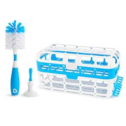 Amazon.com: Munchkin® Baby Bottle & Small Parts Cleaning Set, Includes High Capacity Dishwasher Basket & Bristle Bottle Brush, Blue : Everything Else