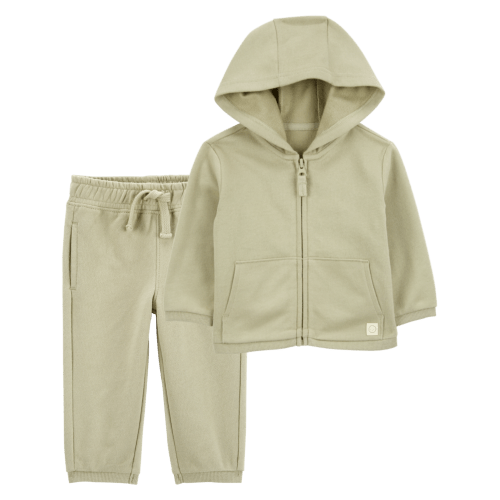Baby 2-Piece French Terry Hoodie & Joggers Set - Olive | Carter's