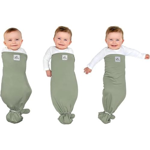 The Ollie Swaddle – Sleep Swaddle for Babies | Breathable, Moisture-Wicking Fabric to Prevent Overheating | Adjustable Fit (Olive, One Size)