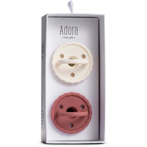 Baby Soother Pacifiers Teether - Scalloped Paci is Suitable for Toddlers to Grasp and Self Soothe for Teething Relief - Vanilla / Rosewood