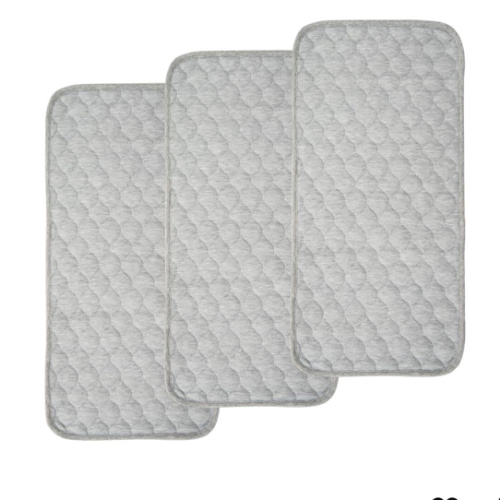 BlueSnail Quilted Thicker Waterproof Changing Pad Liners 3 Count(Gray 13” x 27”)