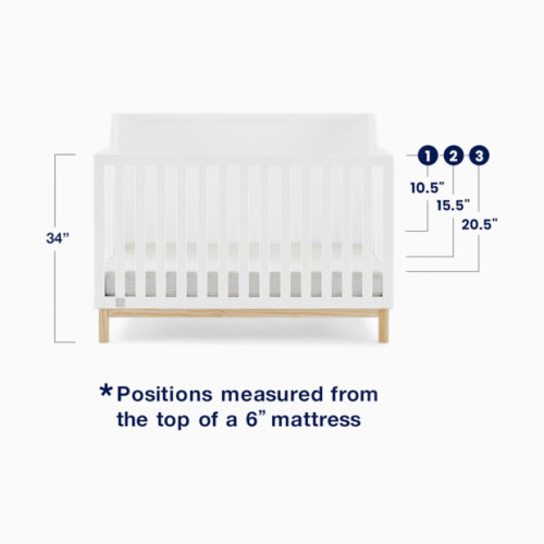 babyGap Oxford 6-in-1 Convertible Crib - Bianca White/Natural