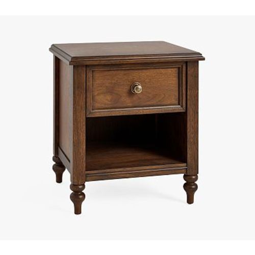 Chris Loves Julia Turned Wood Nightstand, Heritage Walnut, In-Home Delivery