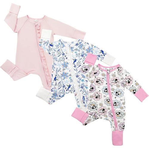 Bow Dream Baby Girl Clothing Footies Bamboo Rayon Baby Girl Clothes Baby Romper Jumpsuit Newborn-24 Months