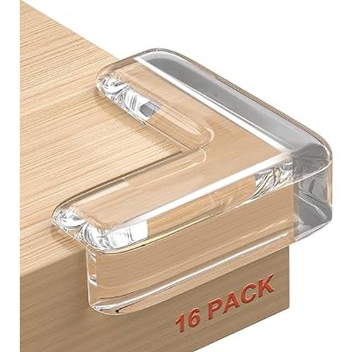 HOMREALM Baby Proofing 12 Pack Corner Guards Furniture Corner & Edge Safety Bumpers Corner Covers Protectors Baby Proof Bumper & Cushion to Cover Sharp Furniture & Table Edges (L Shape)