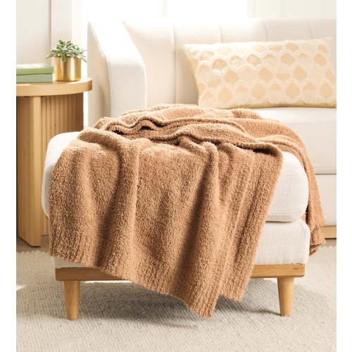 Better Homes & Gardens Cozy Knit Throw, Dark Caramel, 50x72"