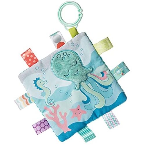 Taggies Crinkle Me Toy with Baby Paper & Squeaker, 6.5 X 6.5", Sleepy Seas Octopus