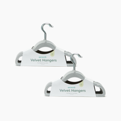 Sprucely Non-Slip Velvet Hangers - Grey, 40
