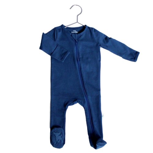 "Footies" Zipper Footed Pajamas - Navy
– Fawn & Foster