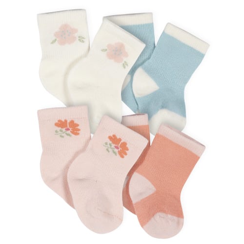 Gerber Baby Boy or Girl Unisex Wiggle Proof Socks, 4-Pack, Sizes Newborn - 0/6 Months