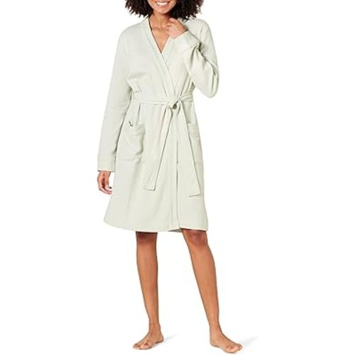 Amazon Essentials Women's Lightweight Cotton Waffle Mid-Length Bathrobe (Available in Plus Size)