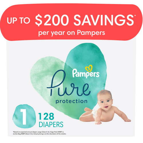 Pampers Pure Protection Natural Baby Diapers (Choose Your Size & Count)