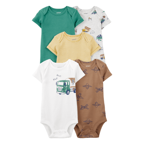 Baby 5-Pack Construction Short-Sleeve Bodysuits - Carter's | Carter's