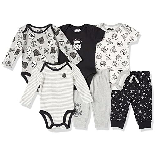 Amazon Essentials Disney | Marvel | Star Wars Unisex Babies' 6-Piece Outfit Set, Pack of 6