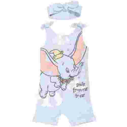 Disney Classics Dumbo Newborn Baby Girls Romper and Headband Newborn to Toddler