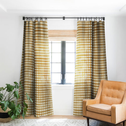 Blackout Window Curtain Panel - Yellow Gingham