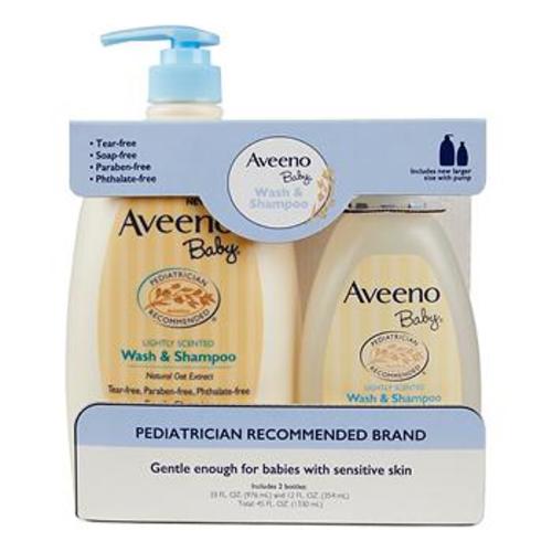Aveeno Baby Gentle Wash & Shampoo with Natural Oat Extract, 33 fl. oz./12 fl. oz.