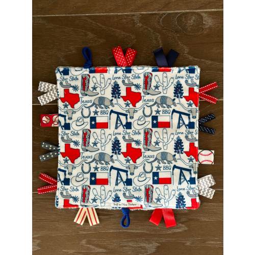 Baby Texas Crinkle Toy- Soft Lovey Minky Toy- Texas Minky Symbols- Crinkle Noise, Best Baby Shower Present, Baby Boy Baby Girl