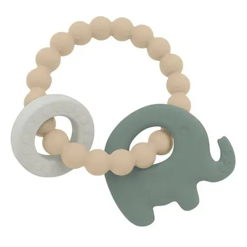 Playground Silicone Elephant Teether Sage | Baby Bunting AU