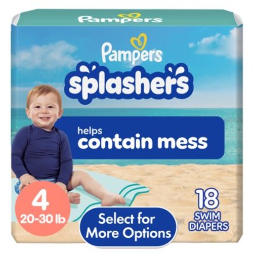 Pampers Splashers Swim Diapers Size 4, 18 Count (Select for More Options)