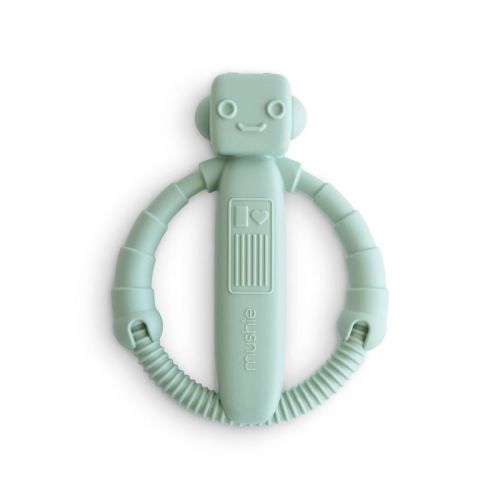 Mushie Silicone Robot Rattle Teether