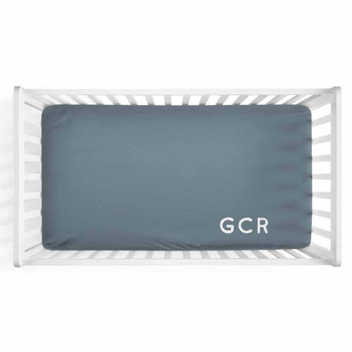 Color Story | Dusty Blue Personalized Crib Sheet