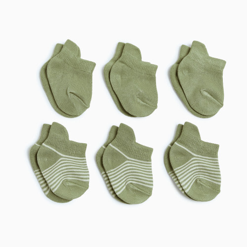 Tiny Kind Bamboo 6-Pack Socks - Green, 0-3 M