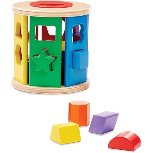 Melissa & Doug Match and Roll Shape Sorter - Classic Wooden Toy, 12+ months, 1 piece
