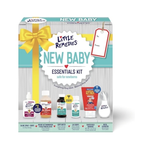 Little Remedies, New Baby Essentials Kit, 6 Newborn Essentials, Saline Nasal Spray, Gas Relief Drops, Gripe Water, Fever Reliever, & Diaper Ointment