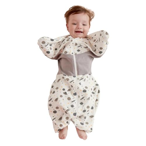GROWNSY Transitional Swaddle Sleep Sack 3-6 Months, Starfish Design Baby Swaddle Sack, Dual-Zipper for Easy Diaper Changes, Proper Hip Development & Openable Foot Button, 12-20lbs, Space Tourism