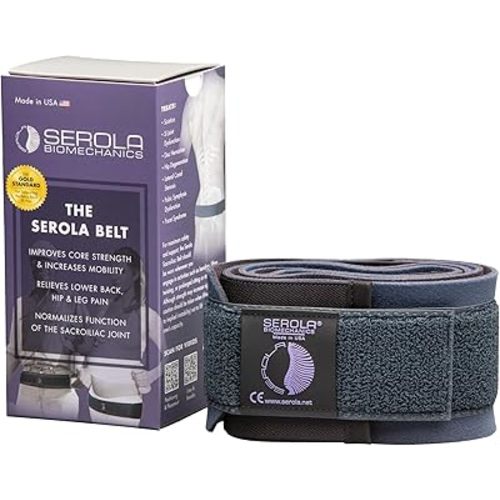 Serola Sacroiliac Belt for SI Joint Dysfunction – (Medium fits 34” to 40”) Lower Back, Pelvic & Hip brace for Women & Men | Non-Slip, Adjustable & Breathable Brace