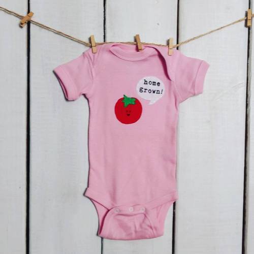 Baby "Home Grown" Tomato Festival Onesie®/bodysuit for baby, Home birth baby, unique baby gift, baby shower gift, Reynoldsburg Ohio Tomato