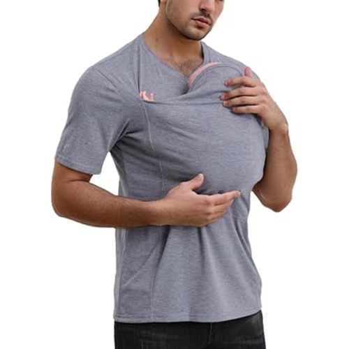 Dad Baby Shirt Solid Color Dad Baby Ribbon Shirt Casual Comfort with Hat Dad Body Shirt