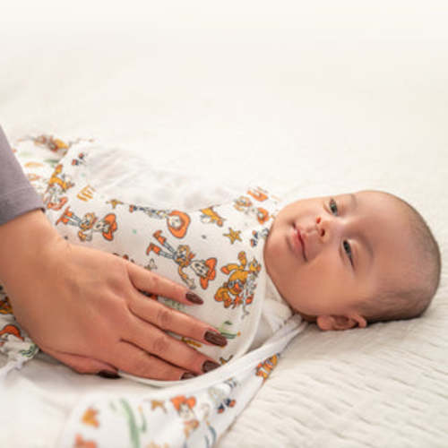 Halo NB Cotton Swaddle, Pink Floral
