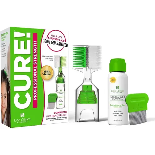 Lice Treatment Kit by Lice Clinics-Guaranteed Cure for Super Lice-Safe, Non-Toxic (Complete Kit with 5.25oz Shampoo, Metal Comb & More)