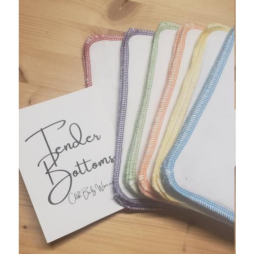 30 ct 1 Ply Tender Bottoms Baby Wipes in 8 inch Square, Cloth Wipes, Cloth Baby Wipes, Family Cloth, Napkins Ready to ship