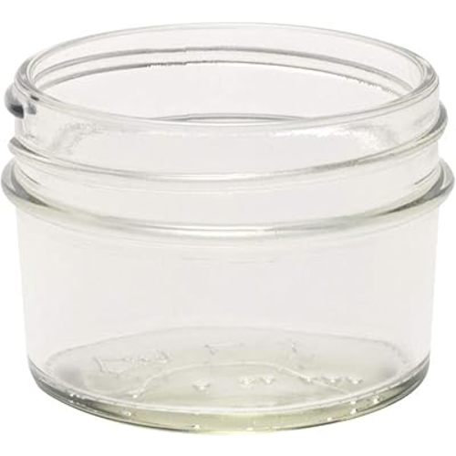 North Mountain Supply 4 Ounce Glass Regular Mouth Mason Canning Jars - No Lids - Case of 12, RM-4OZ