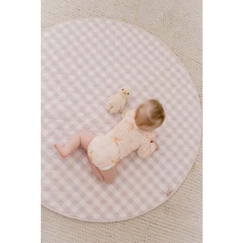 Waterproof Padded Play Mat | Blush Gingham