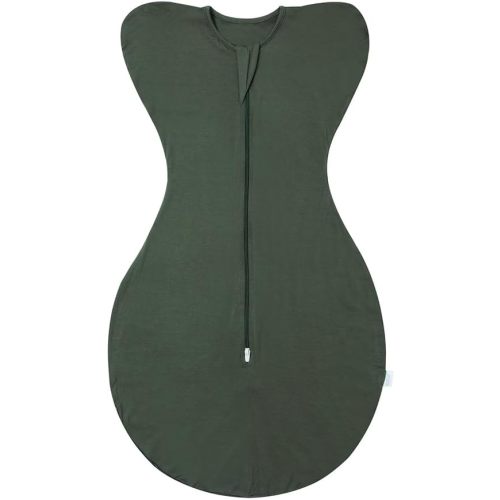 Baby Transition Swaddle Baby Arms up swaddle with 2-Way Zipper Baby Sleep Sack 0.5 TOG Dark green Large 6-9 Months