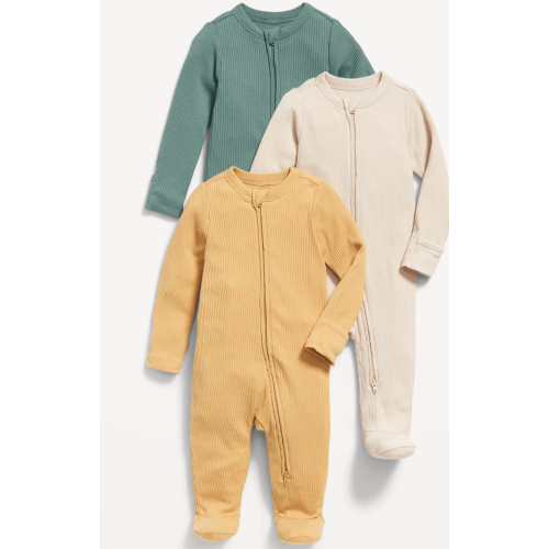 2-Way-Zip Sleep & Play Footed One-Piece 3-Pack for Baby