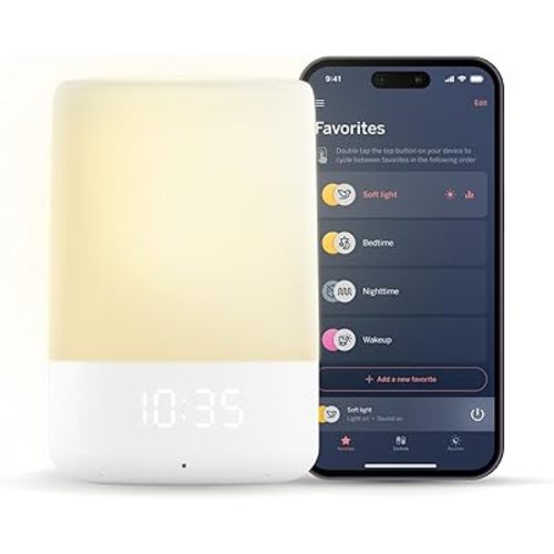 Nanit Sound and Light Smart Baby Night Light and Sound Machine | Audio Monitor | Cry Detection Alert Feature | OK to Wake Alarm Clock for Kids | Temp & Humidity Tracking | Rechargeable Battery | WiFi