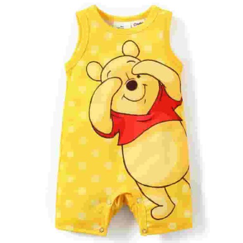 Disney Winnie the Pooh Baby Bodysuits,Graphic Striped Sleeveless Outfits for Gifts, Sizes 0/3-24M