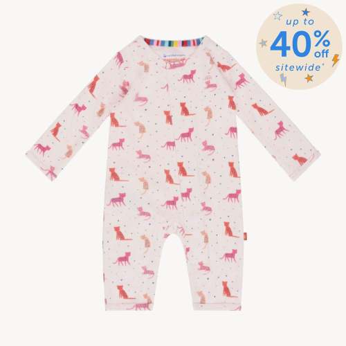 cheetah bonita organic cotton magnetic fuss free coverall – Magnetic Me