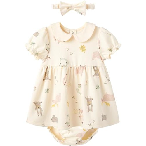pureborn Baby Toddler Girl Dress with Bloomer Short and Long Sleeve Playwear Dress with Diaper Cover