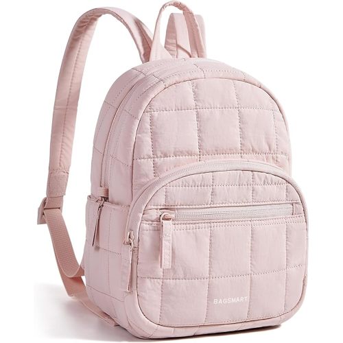 BAGSMART Mini Backpack for Women, Lightweight Small Backpack Purse, Fashion Causal Daypack for Work College, Water Resistant, Pink