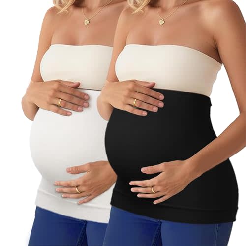 DIRAVO Womens Maternity Belly Band for Pregnancy Non-slip Silicone Stretch Pregnancy Support Belly Belt Bands…