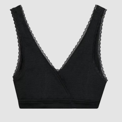Women’s merino wool/silk bralette in Black - $48.99 - Dilling