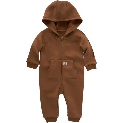 Carhartt baby-boys Long-sleeve Hooded Zip-up Footless Jumpsuit One-piece Hoodie