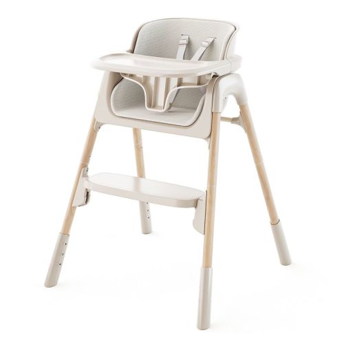 AmourLil 4-in-1 Convertible High Chair for Babies & Toddlers, Adjustable Height with Dishwasher-Safe Tray, Easy-Clean Design, Beige